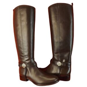 Tory Burch Bristol Brown Leather Tall Riding Boots 8